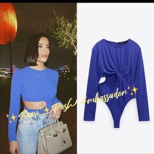 ✨ZARA KNOTTED CUT OUT BODYSUIT